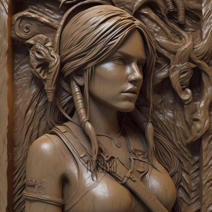 Lara Croft 1 stl model for CNC